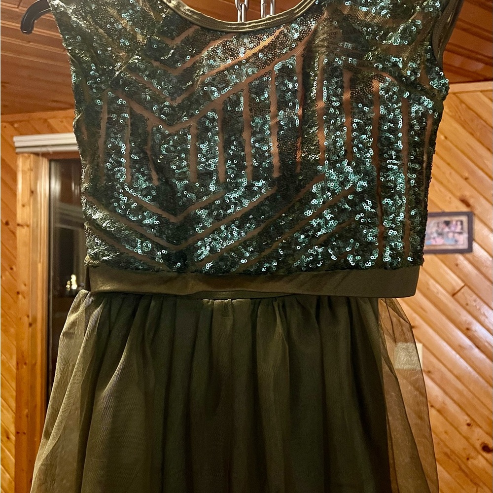 Sequin Green 2 piece Dance Costume